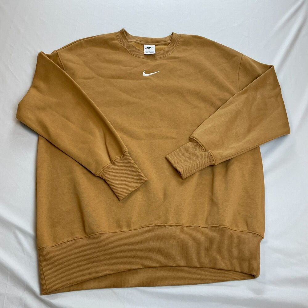 Nike Phoenix Fleece Oversized Crewneck Sweatshirt Gold S